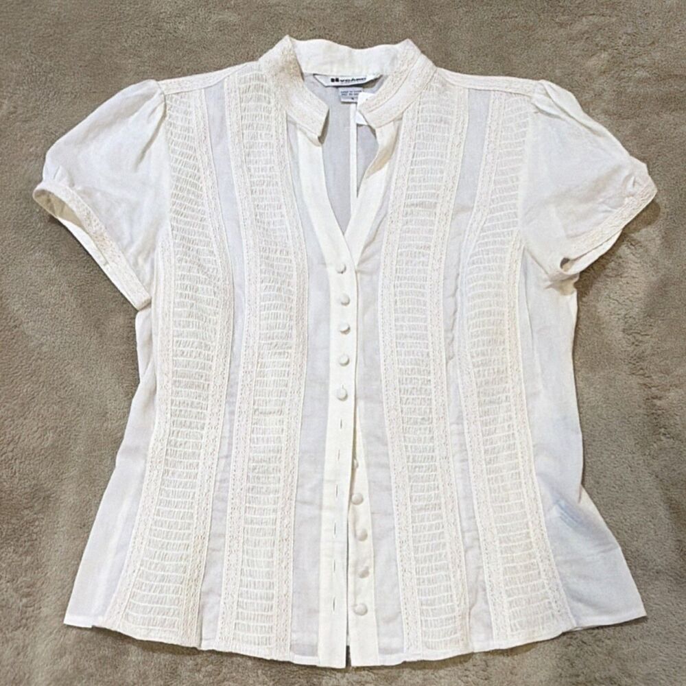 White Button-Up Women's Top
